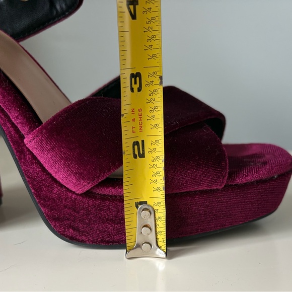 Mossimo Supply Co. Burgundy Velvet Platform Heels - Picture 8 of 8